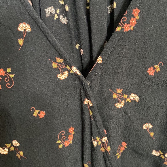 Madewell Women’s Flowy Long Sleeve Black Floral Blouse Top Size XS - Picture 5 of 12